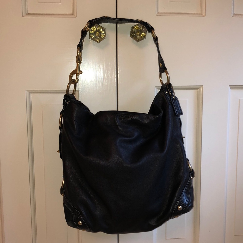Leather Coach Shoulder Purse